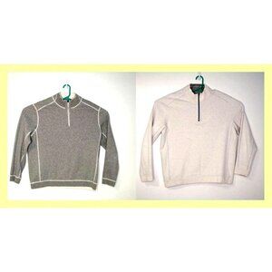 Tommy Bahama Flipshore Reversible 1/4 Zip Pullover Sweater Lychee Heather XL-1X